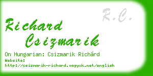 richard csizmarik business card